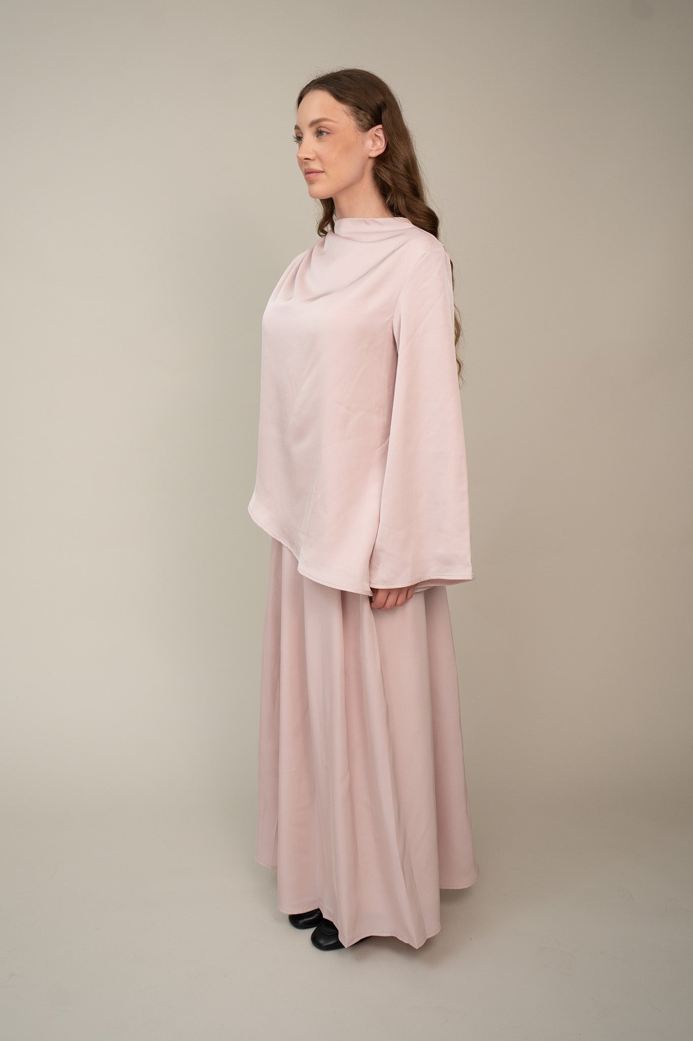 Asymmetrical Skirt Set - Cloud Pink