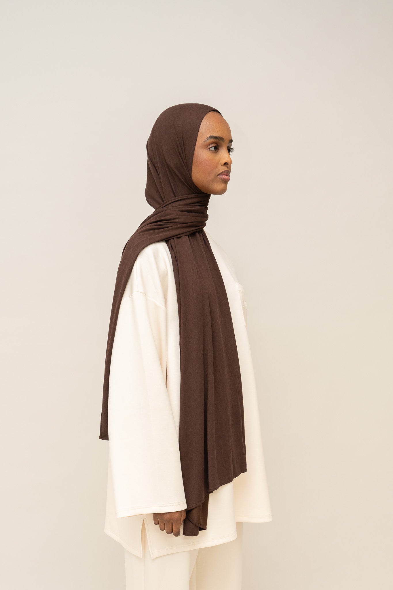 Airy Jersey Scarf - Deep Brown