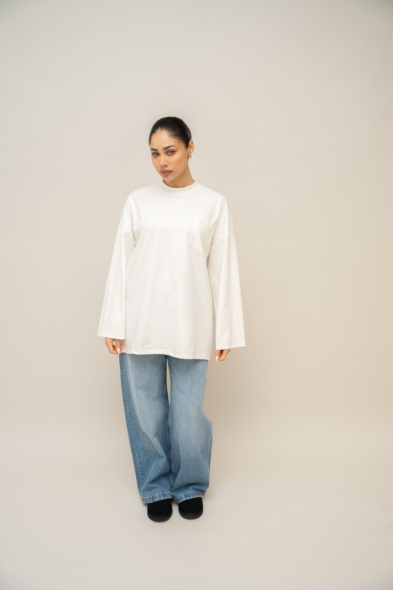 Long Sleeve Top - Cream White