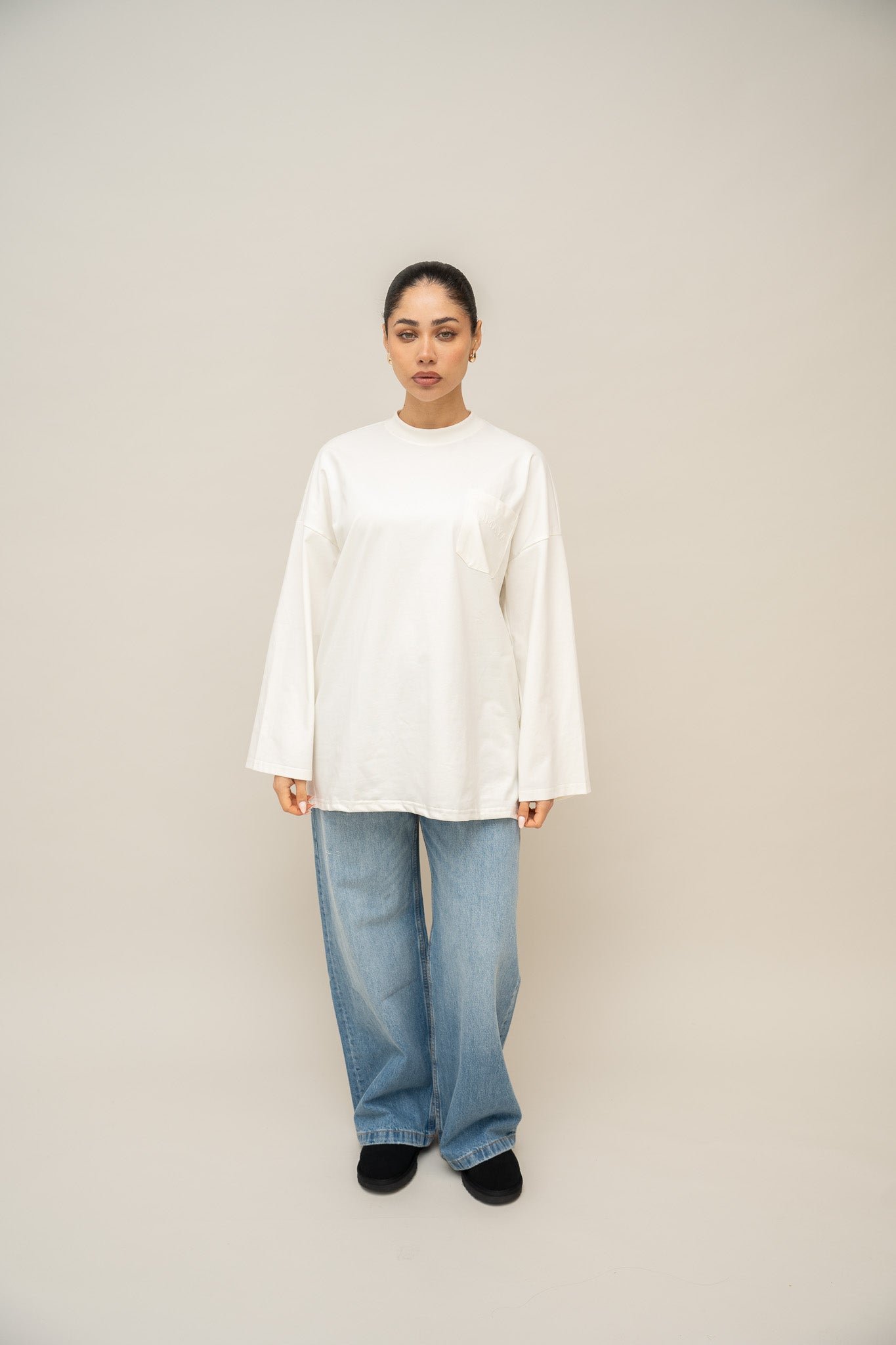 Long Sleeve Top - Cream White