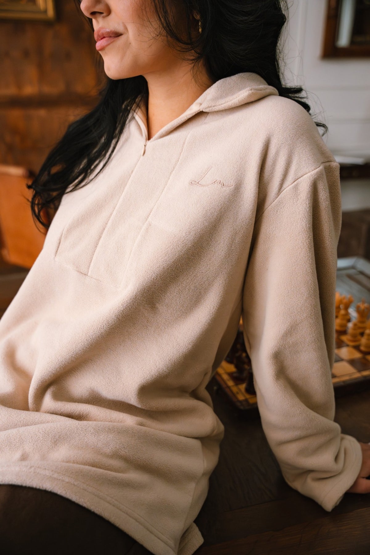 Oversized Teddy Top - Sand