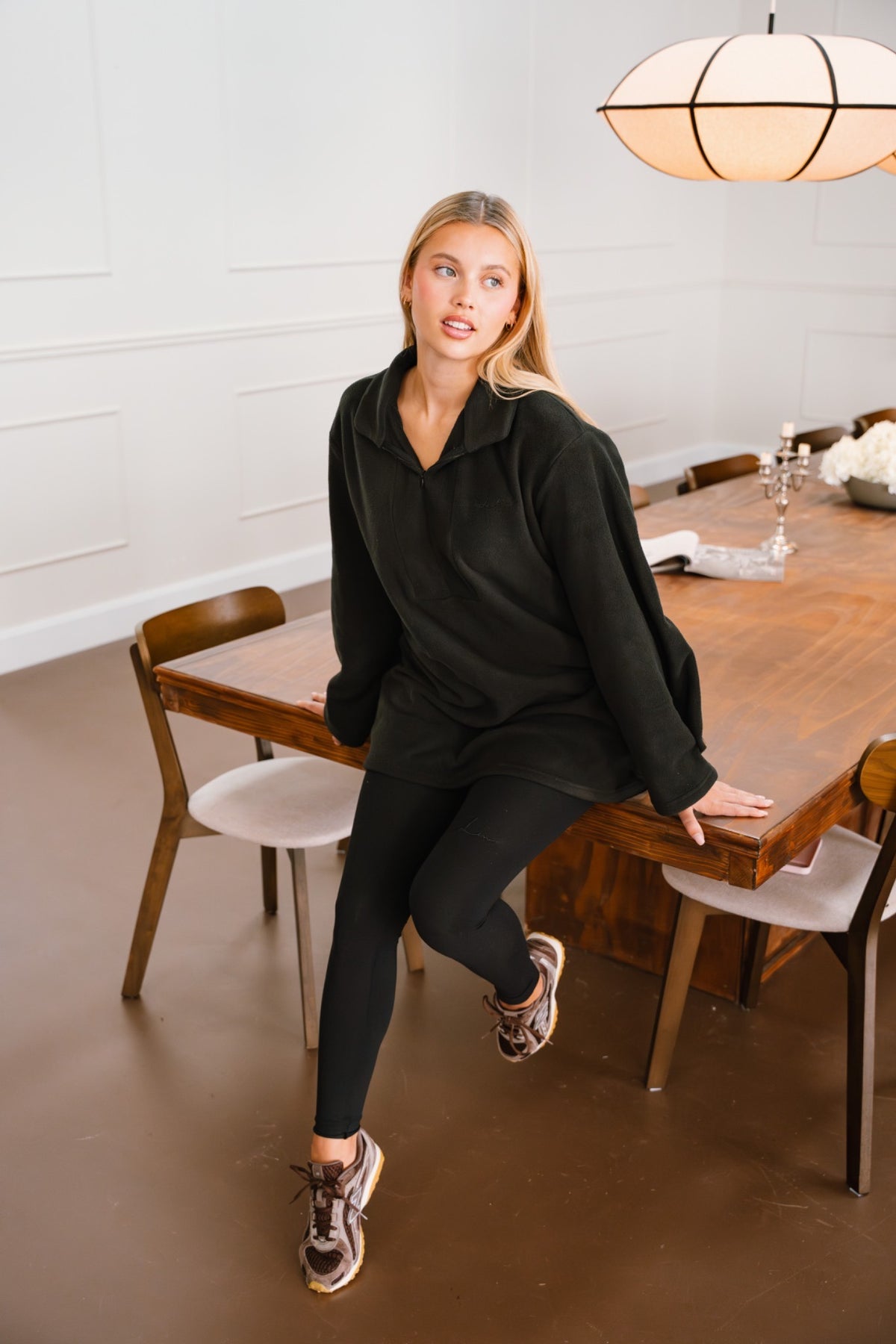 Oversized Teddy Top – Black