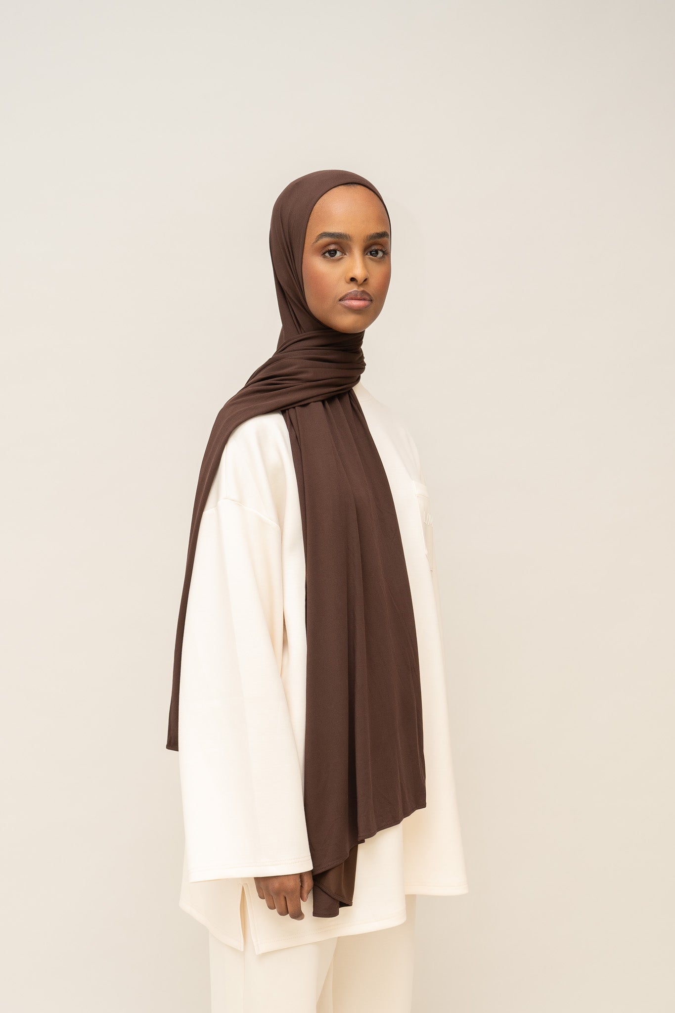Airy Jersey Scarf - Deep Brown