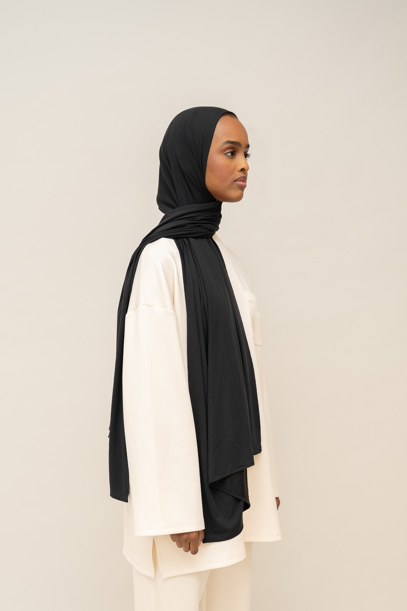 Airy Jersey Scarf - Black