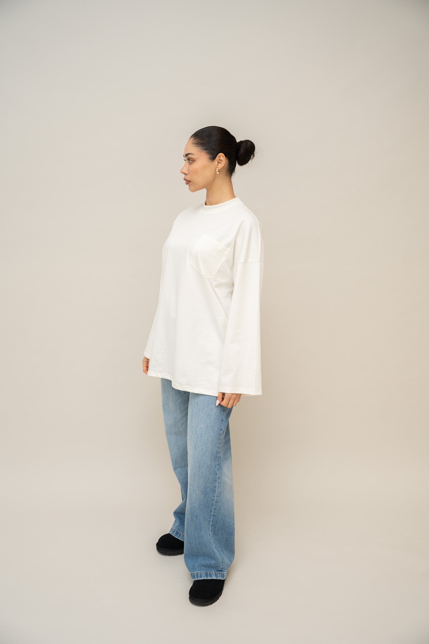 Long Sleeve Top - Cream White
