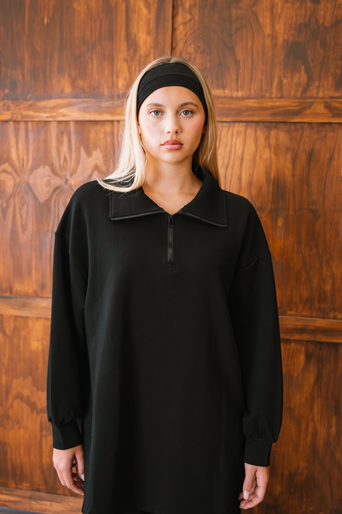 Comfy Zip-Up Tracksuit – Black