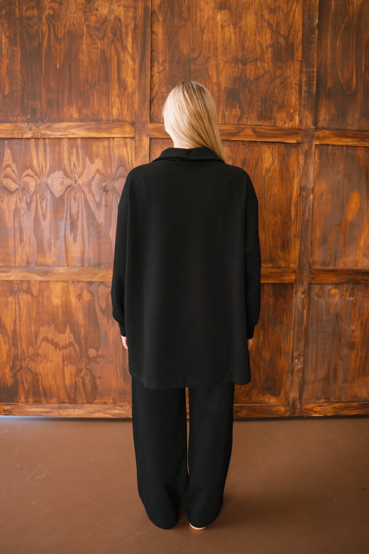 Comfy Zip-Up Tracksuit – Black