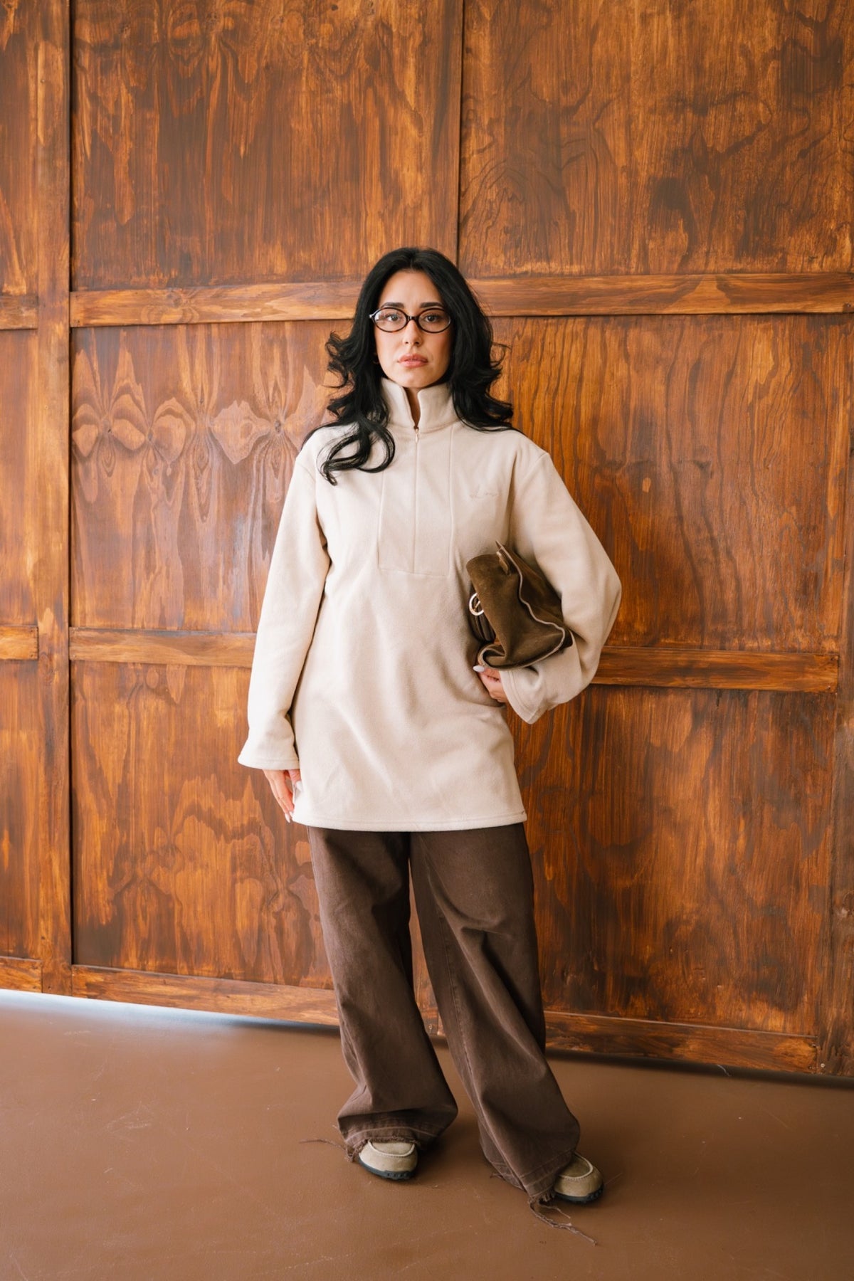 Oversized Teddy Top - Sand