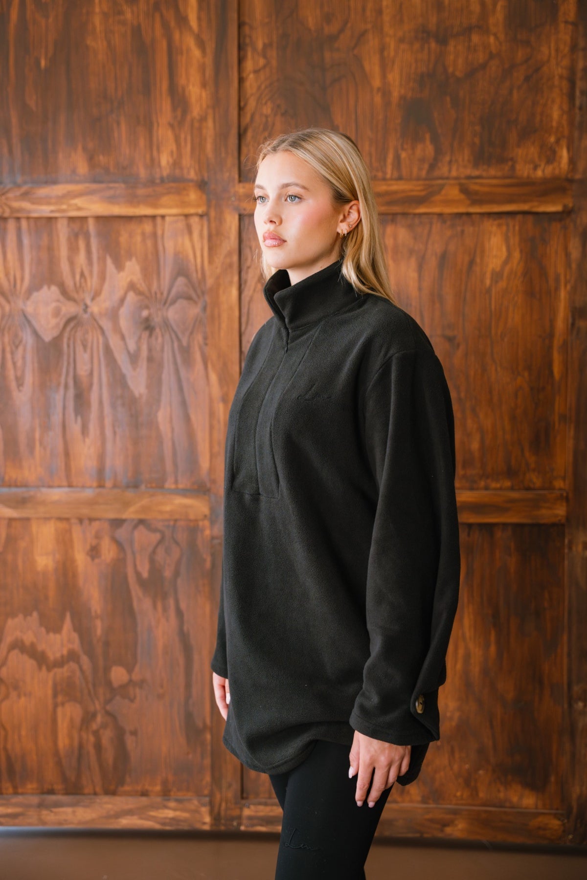 Oversized Teddy Top – Black
