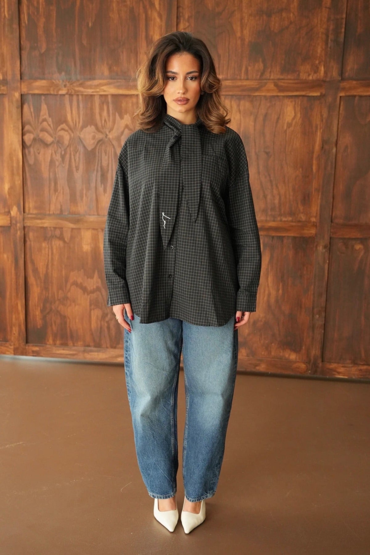 Bow Blouse - Dark Grey